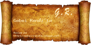 Gebei Renáta névjegykártya